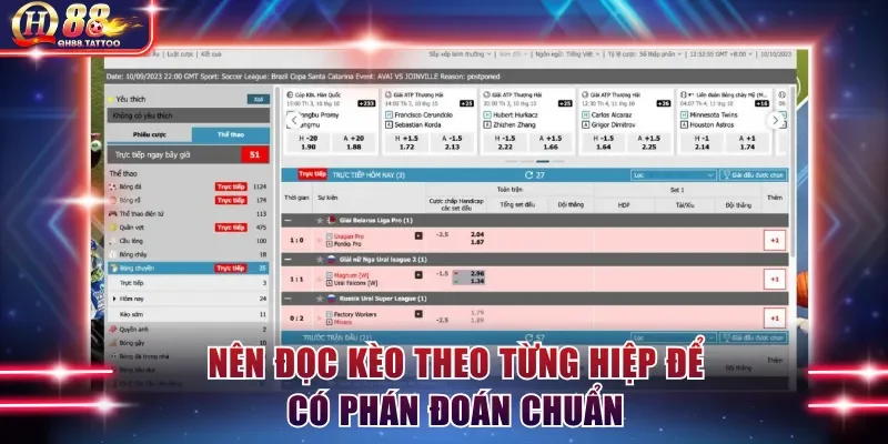 Nên đọc kèo theo từng hiệp để có dữ liệu phân tích phù hợp 