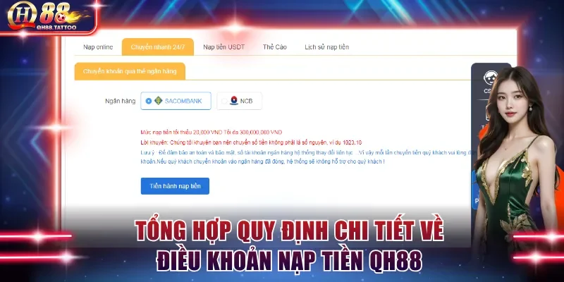 Tổng hợp quy định chi tiết về điều khoản nạp tiền QH88