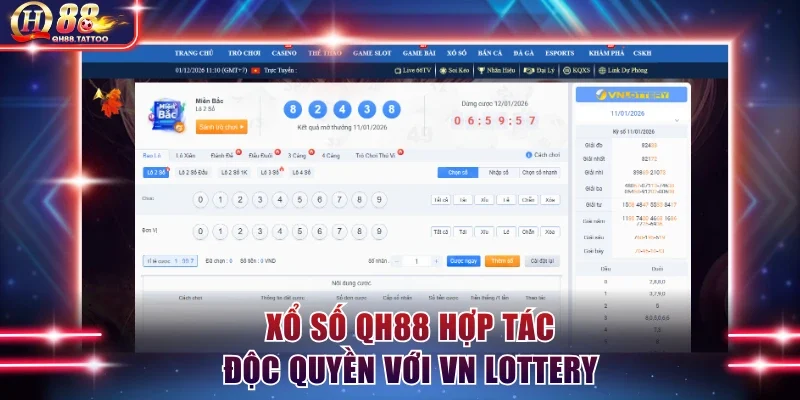 Xổ số QH88 hợp tác độc quyền với VN Lottery